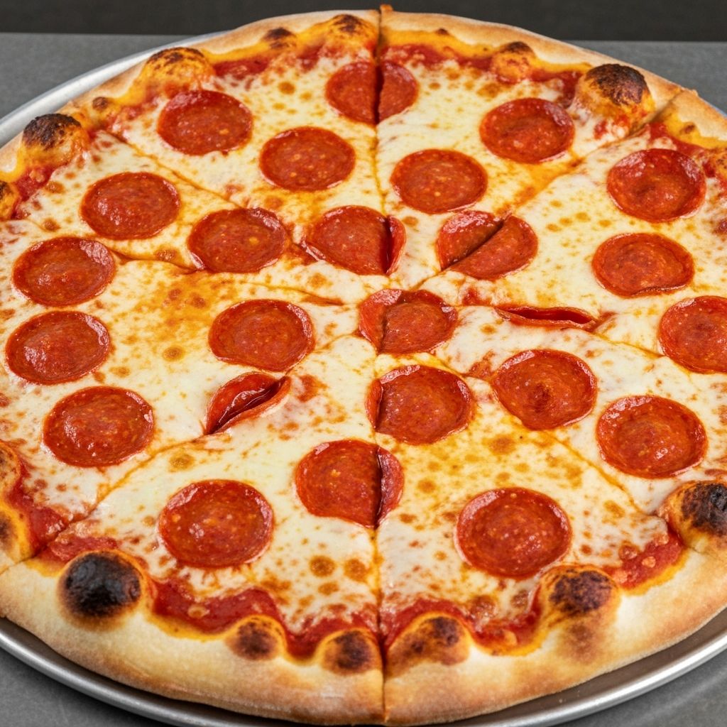 Chicago-style thin crust pizza fresh from the oven