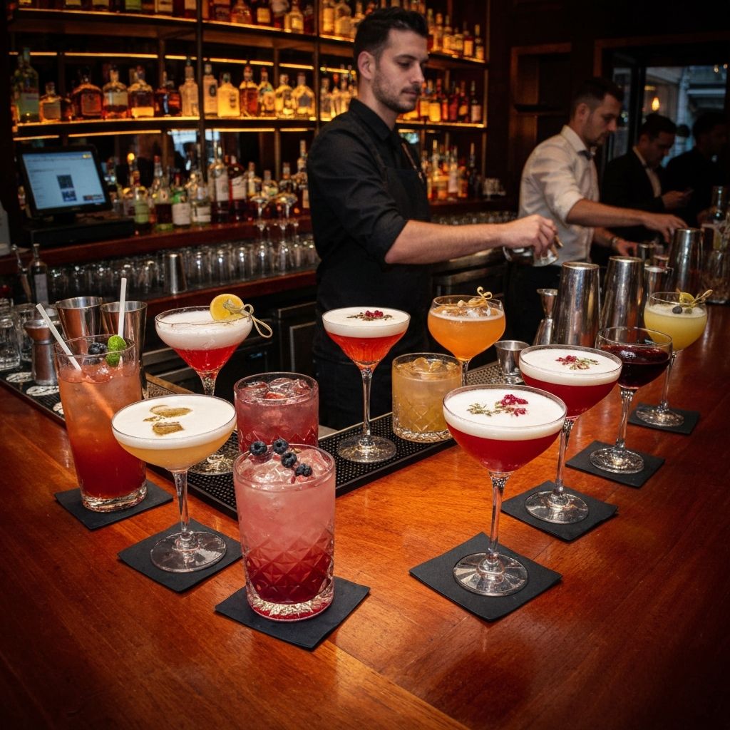 Handcrafted cocktails ready to serve